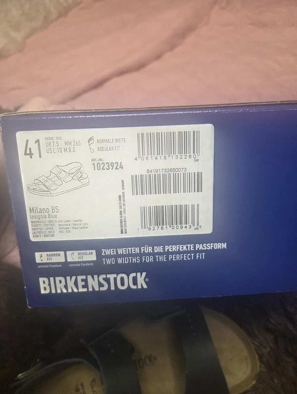 Birkenstock Milano Size 41 (10 - 10-1/2) Blue Leather
